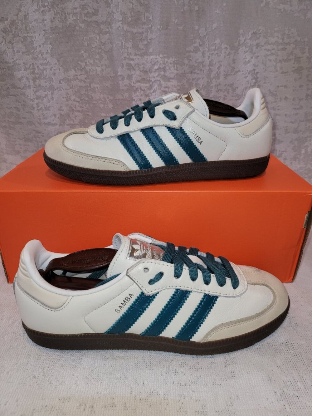 Adidas Samba OG Cloud White Cream Legacy Teal Sneakers IG1963 Women’s Size 6